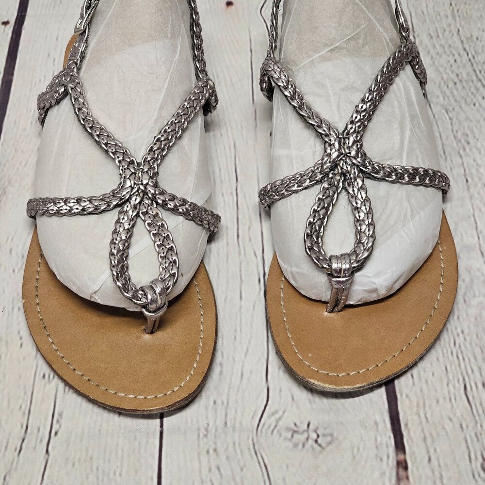 Merona Pewter Gray Braided Thong Sandal Size 6.5